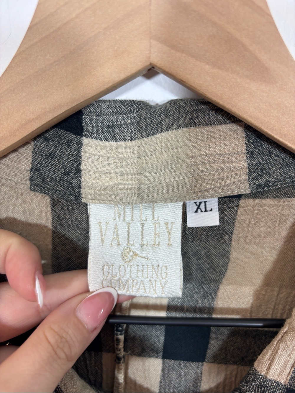Mill Valley Hobo Shirt XL asymmetric button-down plaid shirt Lagenlook Artsy - Picture 8 of 11
